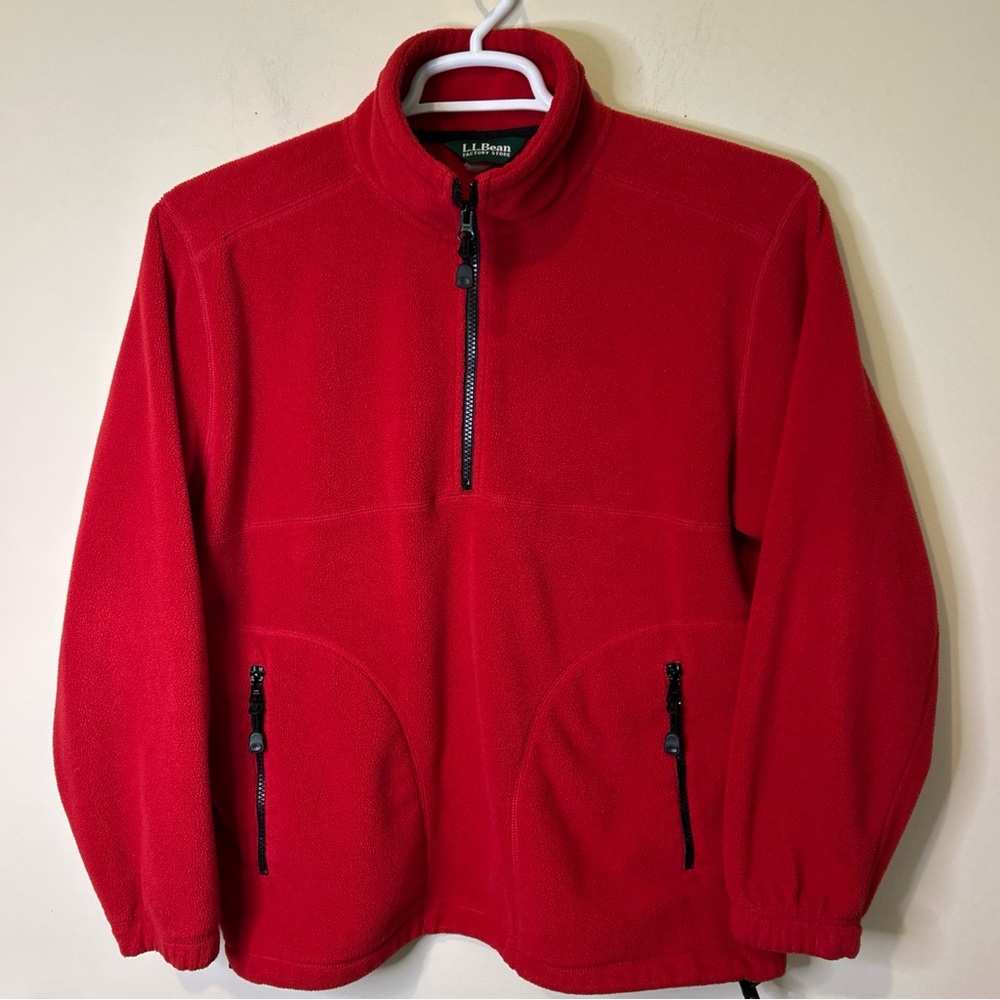 L.L. Bean Red Fleece Pullover Men’s